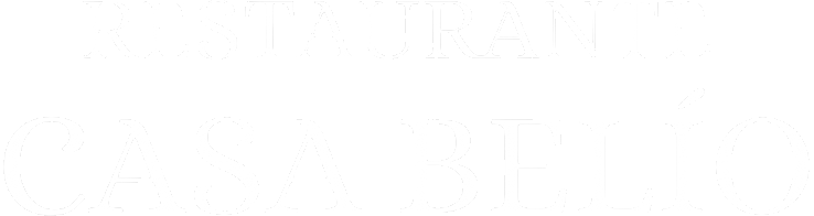 Logo en blanco del restaurante Casa Belío.